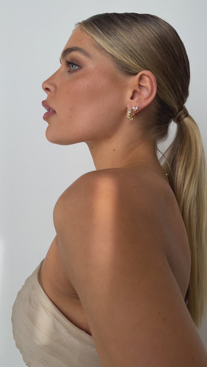 
                  
                    Load and play video in Gallery viewer, 18ct Gold Bonnie Earrings – Australia&amp;#39;s Bridal Secret
                  
                