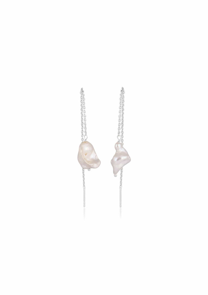 Pearl Hoop Bridal Earrings - Silver Jewellery Australia