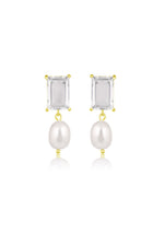 crystal pearl bridal earrings