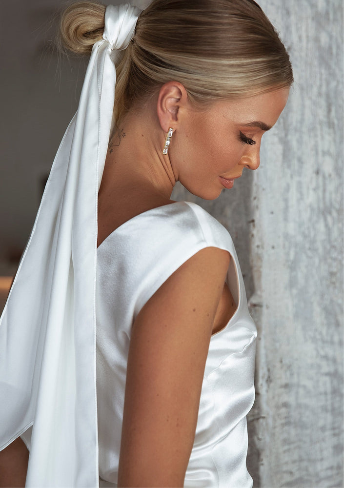 Vienna Silk Satin Hair Scarf - Bridal Accessories Australia