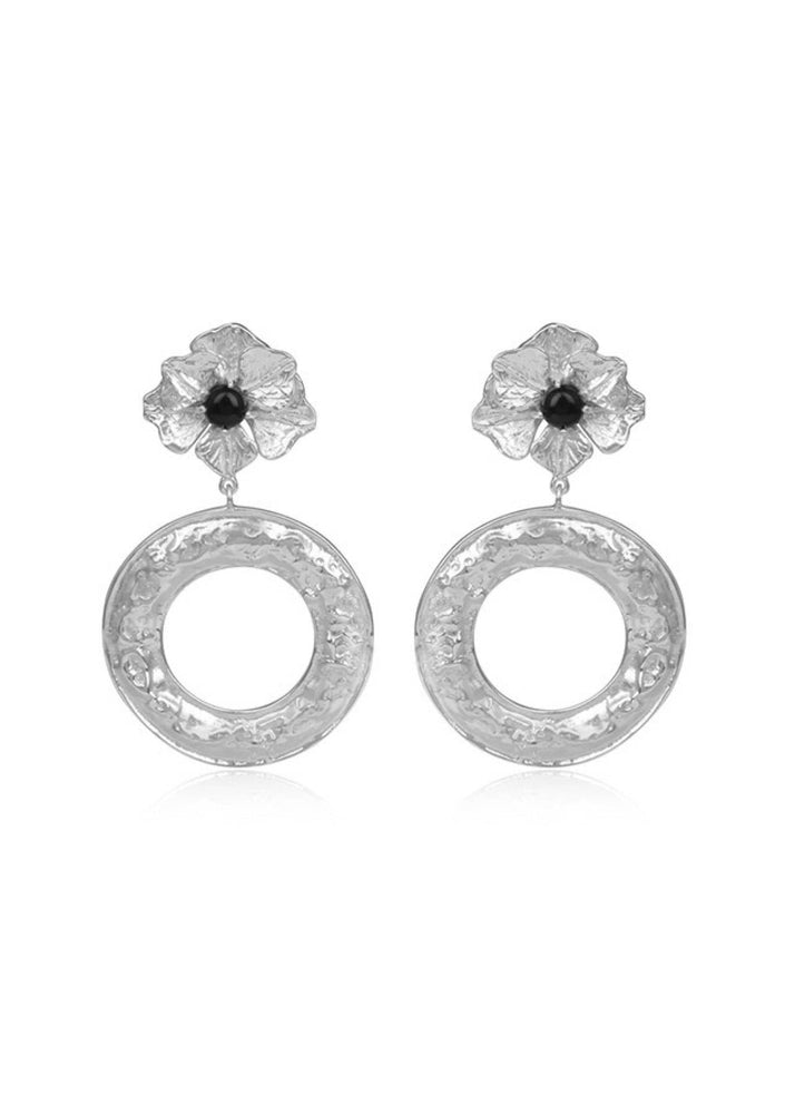 Sadie Black Onyx Silver Earrings - Modern Bridal Jewellery