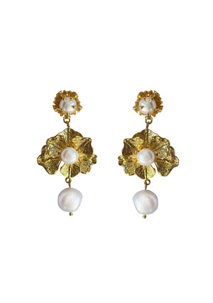 
                  
                    Load image into Gallery viewer, Aria Pearl Earrings: 18ct Gold Bridal Luxury in Australia
                  
                