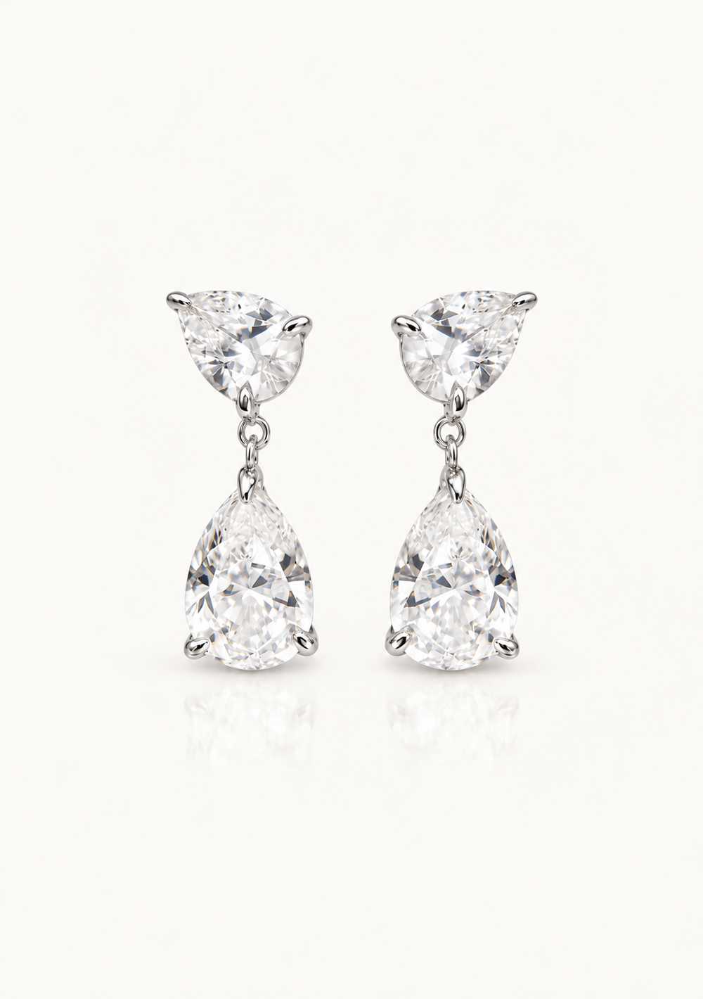 Stunning crystal pear bridal earrings for the modern bride