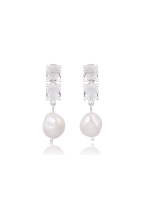 
                  
                    Load image into Gallery viewer, AYLA BRIDAL EARRINGS SILVER
                  
                