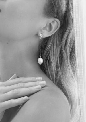 
                  
                    Load image into Gallery viewer, ADA EARRINGS SILVER BRIDAL
                  
                