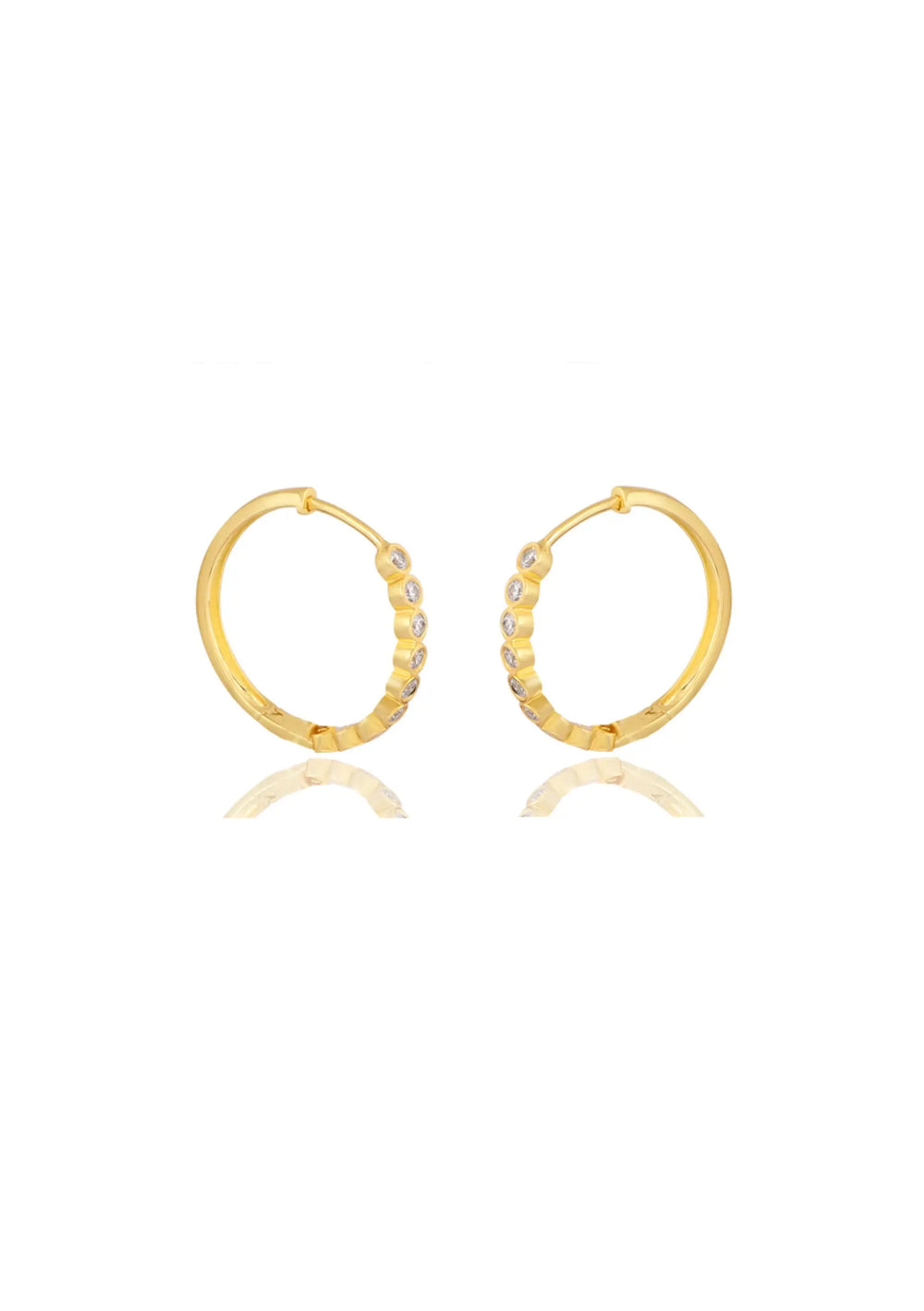 ALBA CUBIC ZIRCONIA HOOP EARRINGS 18K GOLD Lolaknightofficial