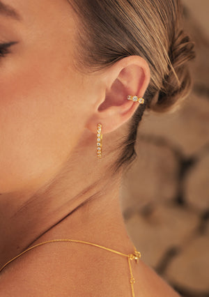 
                  
                    Load image into Gallery viewer, PRE-ORDER ALBA CUBIC ZIRCONIA HOOP EARRINGS 18K GOLD
                  
                