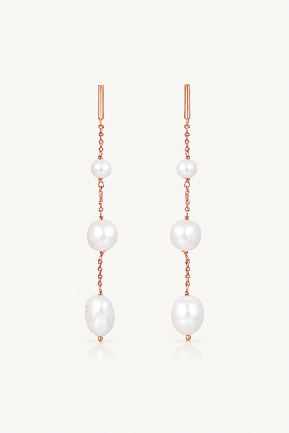 stunning pearl rose gold wedding earrings for the modern bride