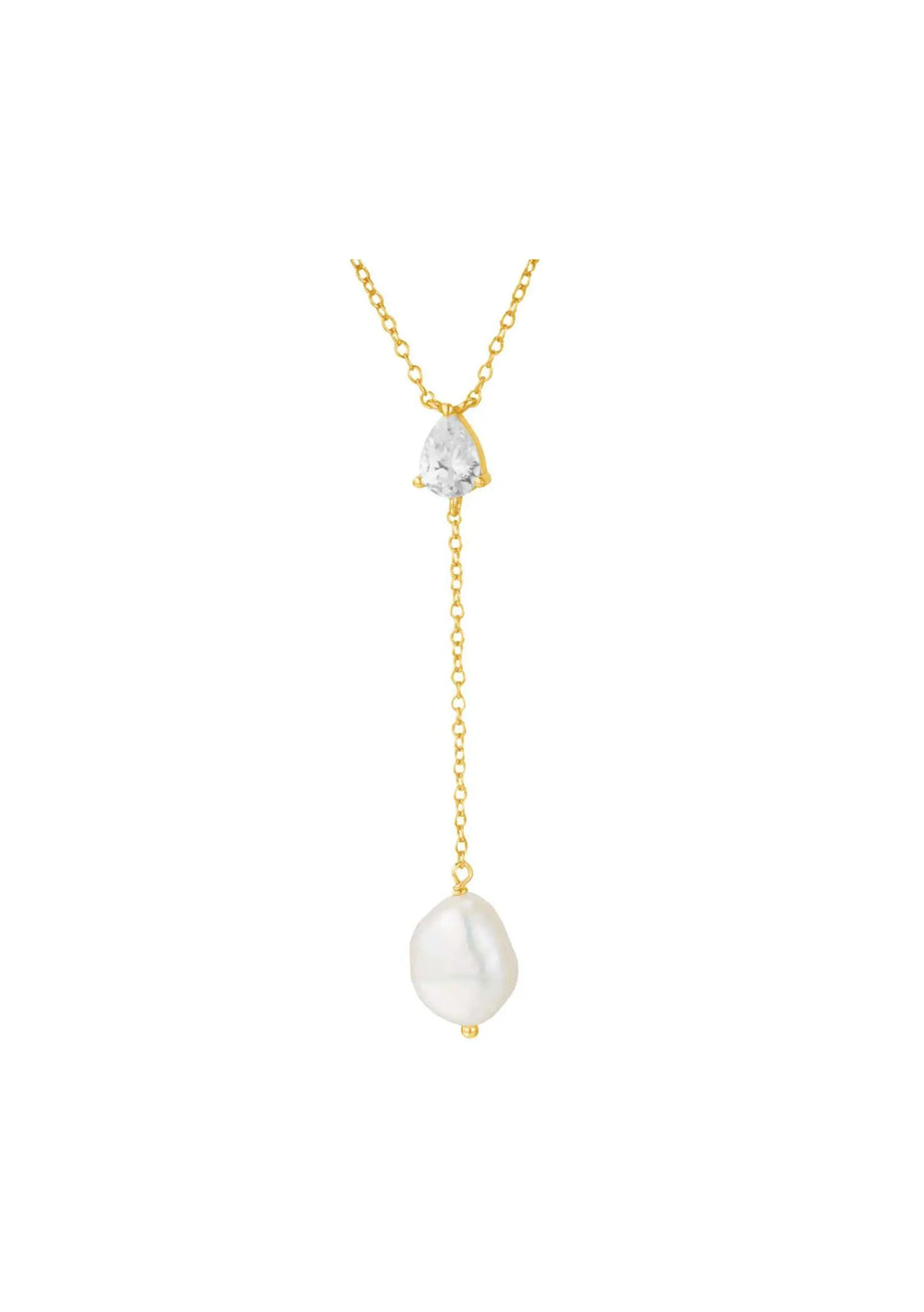 ANDI CRYSTAL PEARL NECKLACE 18K GOLD Lolaknightofficial