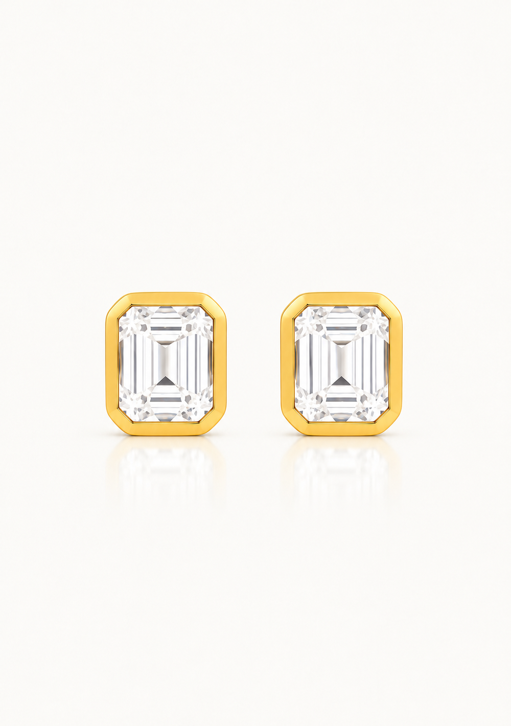 Sleek and modern crystal and gold bridal earrings for the modern bride