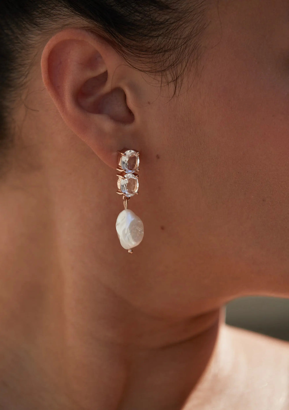 AYLA BRIDAL EARRINGS ROSE GOLD Lolaknightofficial