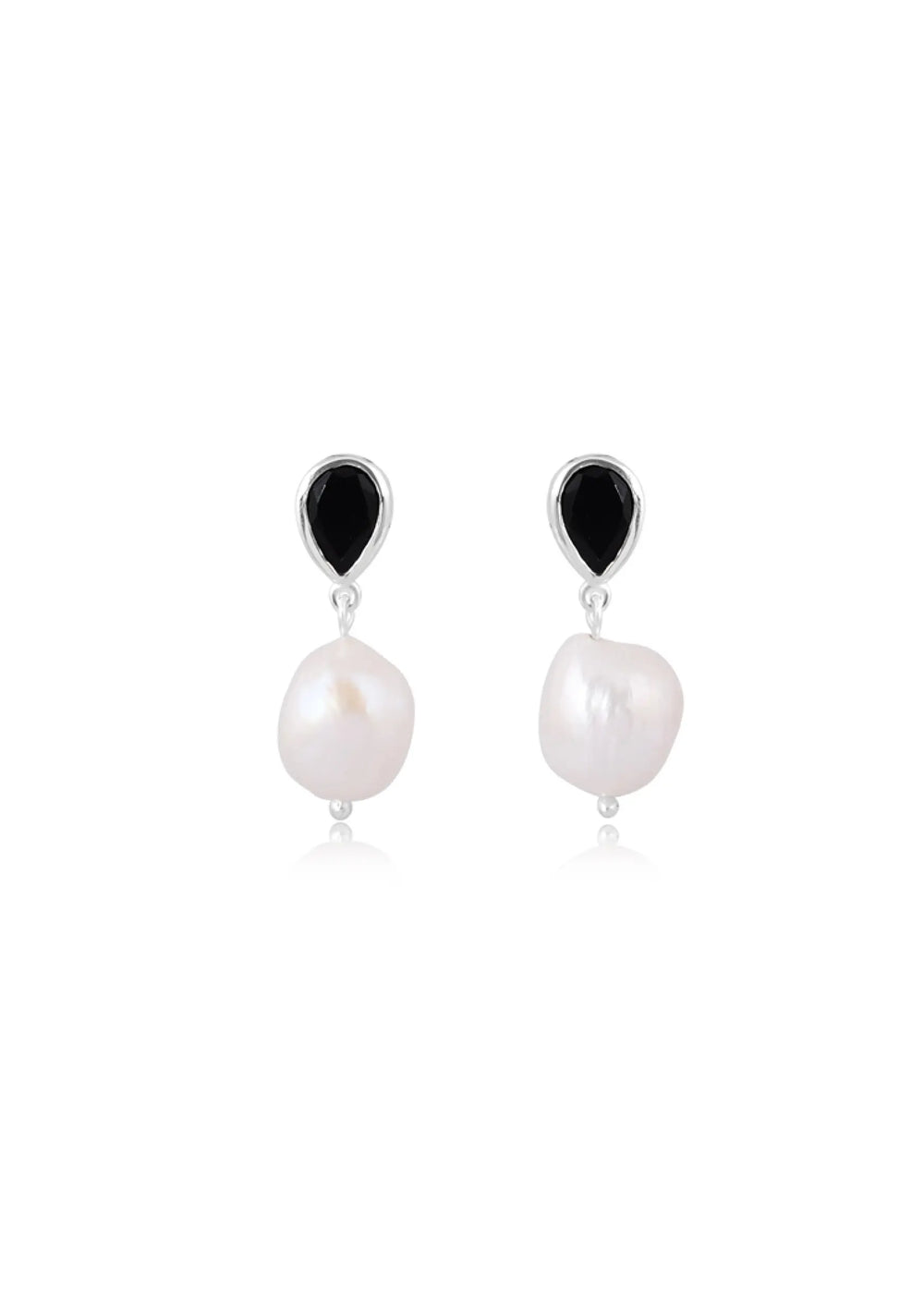 AUBREE BLACK EARRINGS SILVER Lolaknightofficial