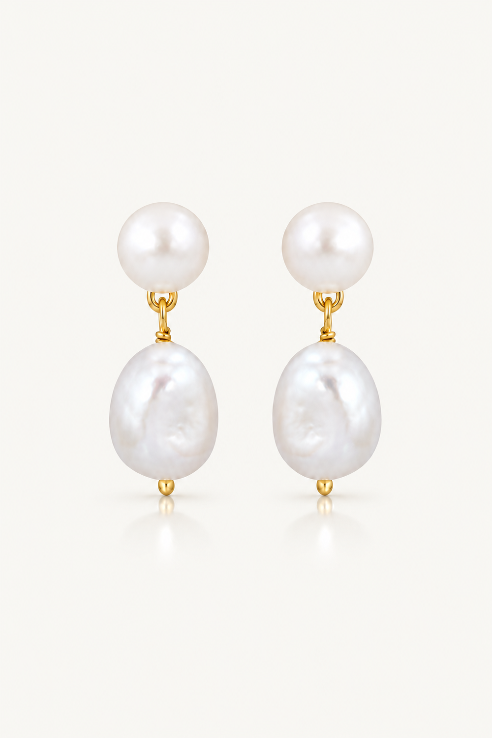 chic gold freshwater pearl wedding earrings for the modern bride to be