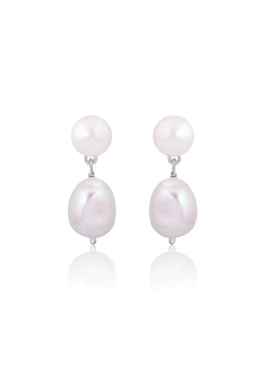 Silver Pearl bridal earrings