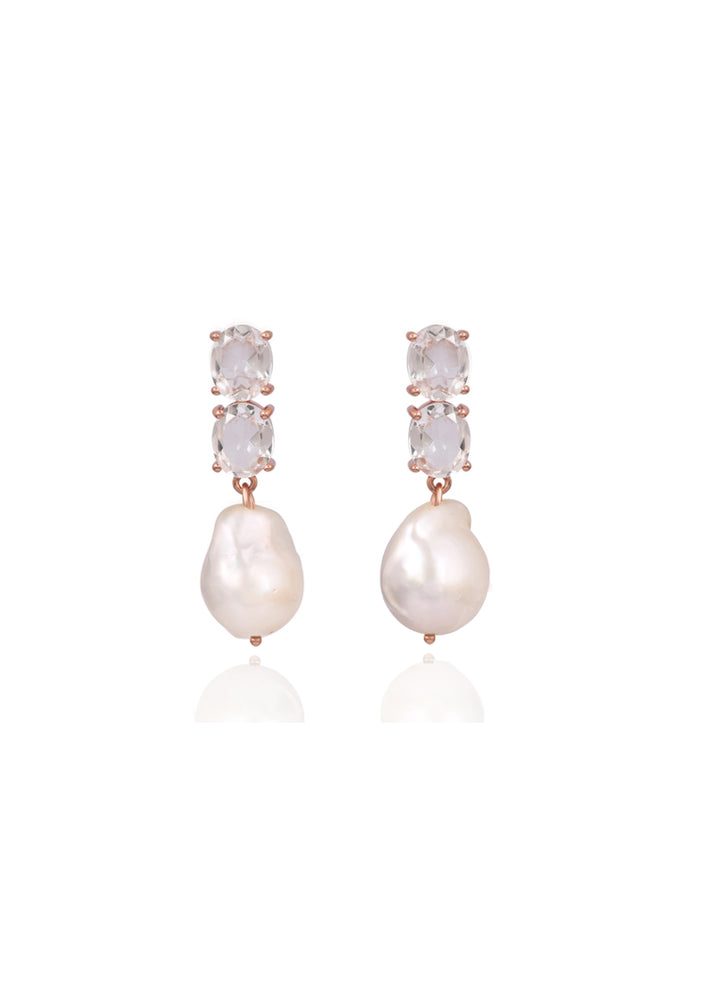 
                  
                    Load image into Gallery viewer, Ayla Rose Gold Bridal Earrings - Aussie&amp;#39;s Romantic Glow
                  
                