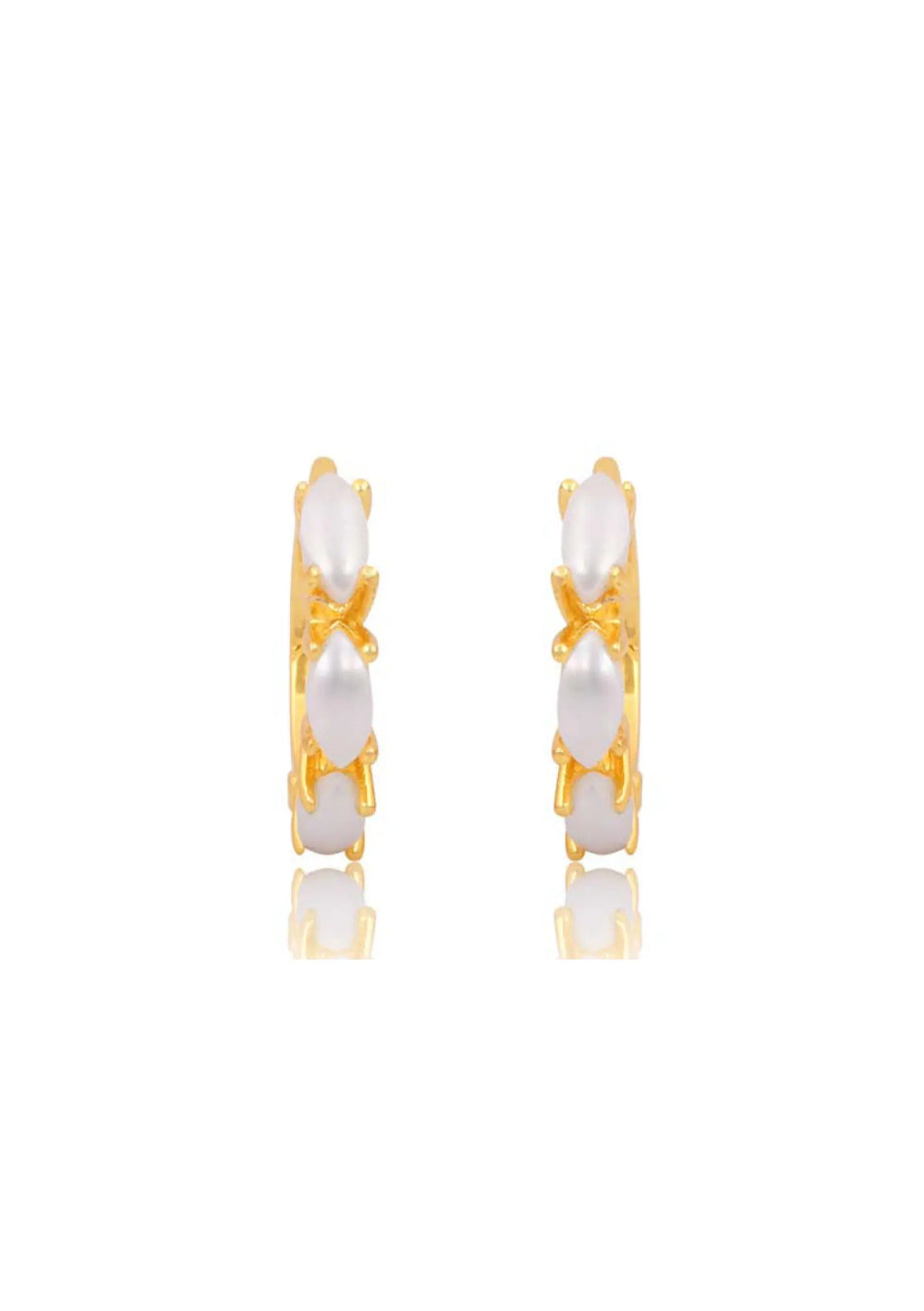 Bridal Elegance - 18ct Gold Bowie Pearl Huggie | Australia