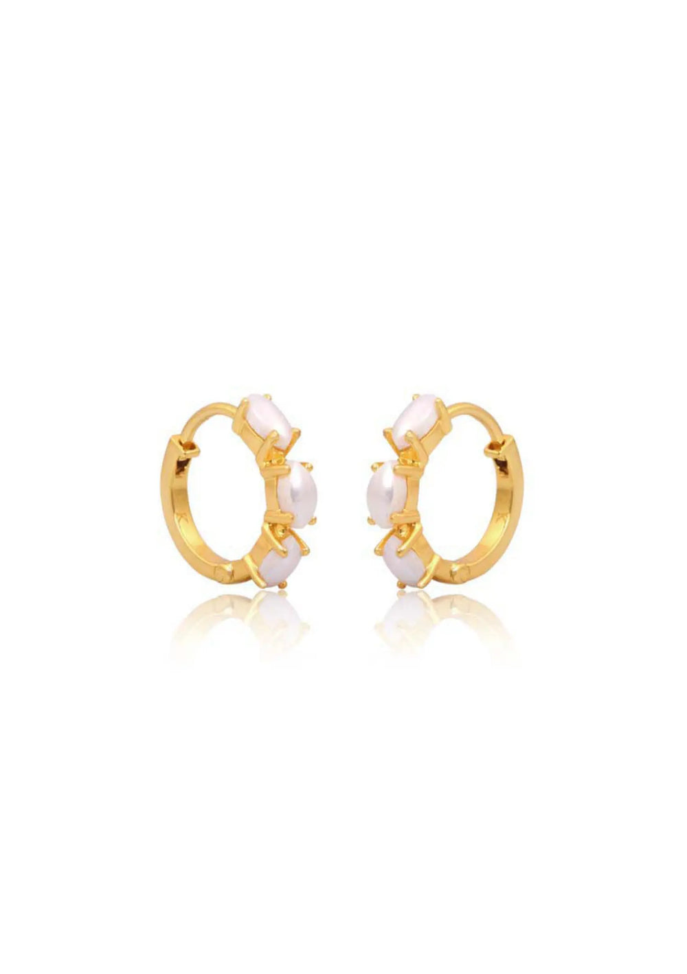 Bridal Elegance - 18ct Gold Bowie Pearl Huggie | Australia