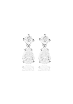 
                  
                    Load image into Gallery viewer, CARMEN CRYSTAL DROP EARRINGS SILVER
                  
                