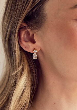 
                  
                    Load image into Gallery viewer, CARMEN CRYSTAL DROP EARRINGS 18K GOLD
                  
                