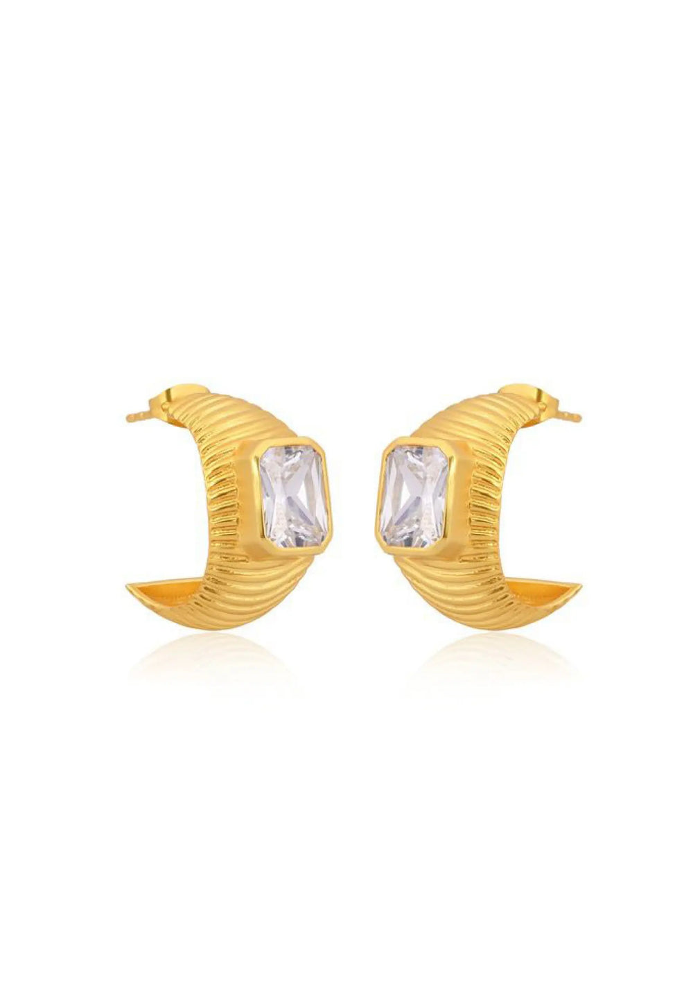 CASPIAN CRYSTAL EARRINGS 18K GOLD Lolaknightofficial