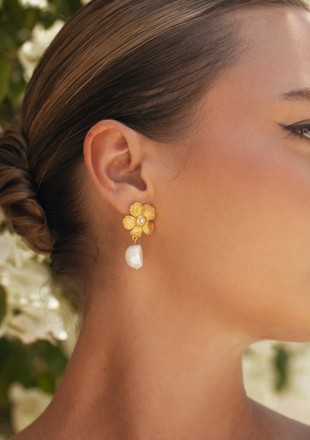 CECILIA PEARL BRIDAL EARRINGS 18K GOLD Lolaknightofficial