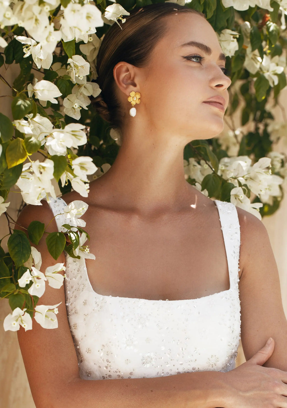 CECILIA PEARL BRIDAL EARRINGS 18K GOLD Lolaknightofficial