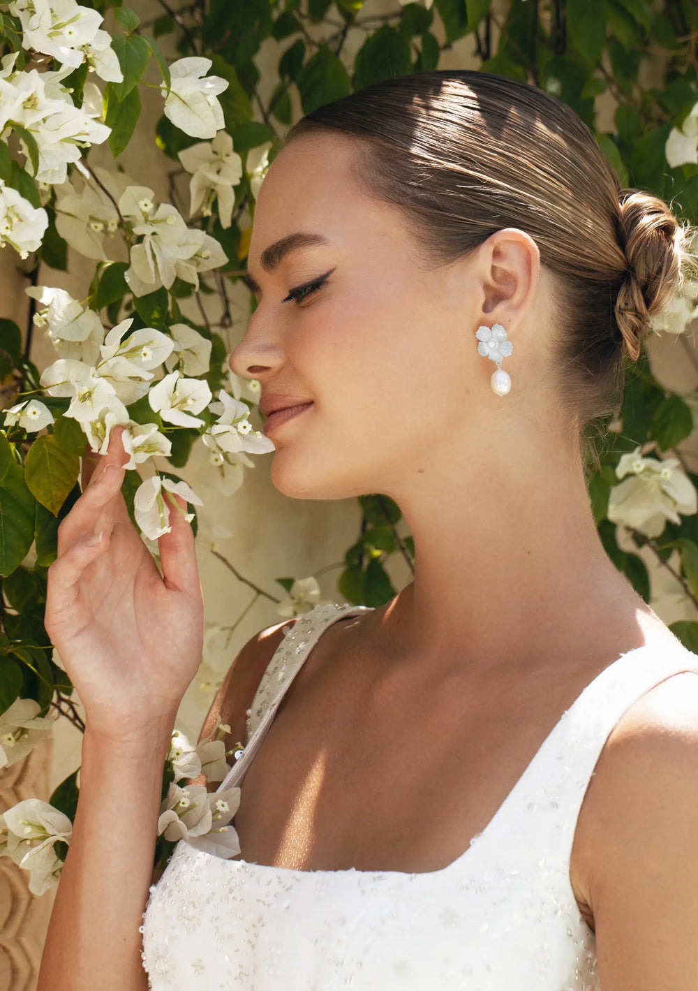 CECILIA PEARL BRIDAL EARRINGS SILVER Lolaknightofficial