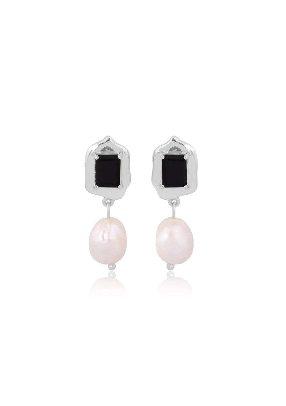 CELESTE BLACK EARRINGS SILVER Lolaknightofficial