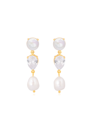 
                  
                    Load image into Gallery viewer, CELINE BRIDAL EARRINGS GOLD
                  
                