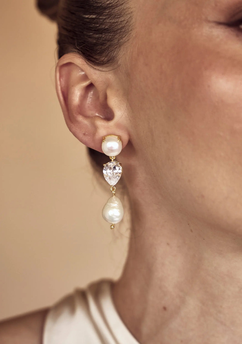 CELINE BRIDAL EARRINGS 18K GOLD Lolaknightofficial