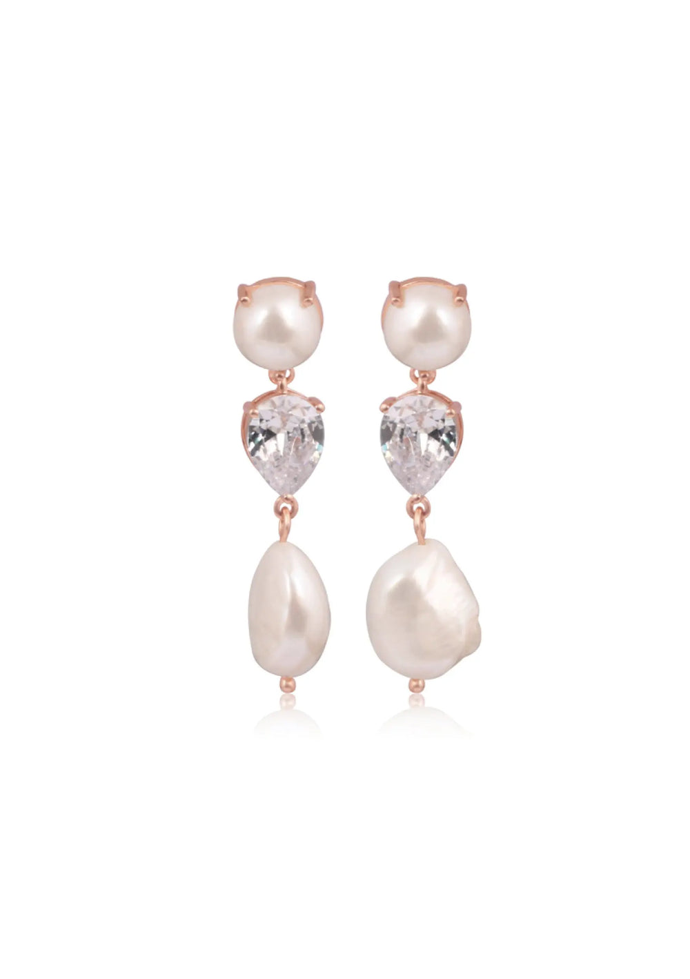 CELINE BRIDAL EARRINGS ROSE GOLD Lolaknightofficial