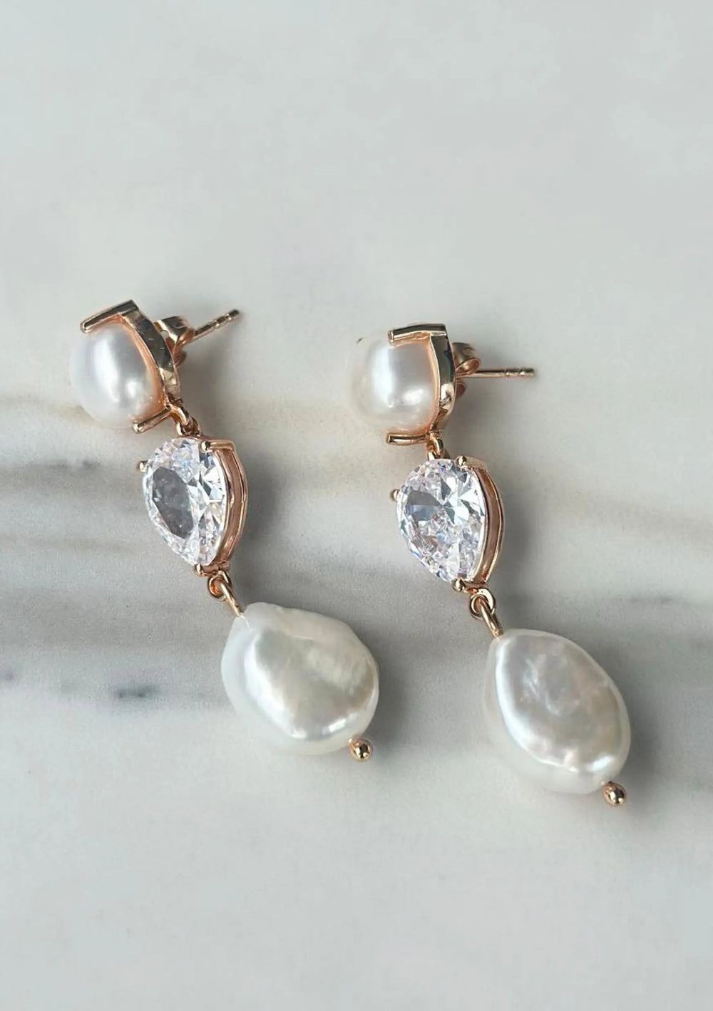 CELINE BRIDAL EARRINGS ROSE GOLD Lolaknightofficial