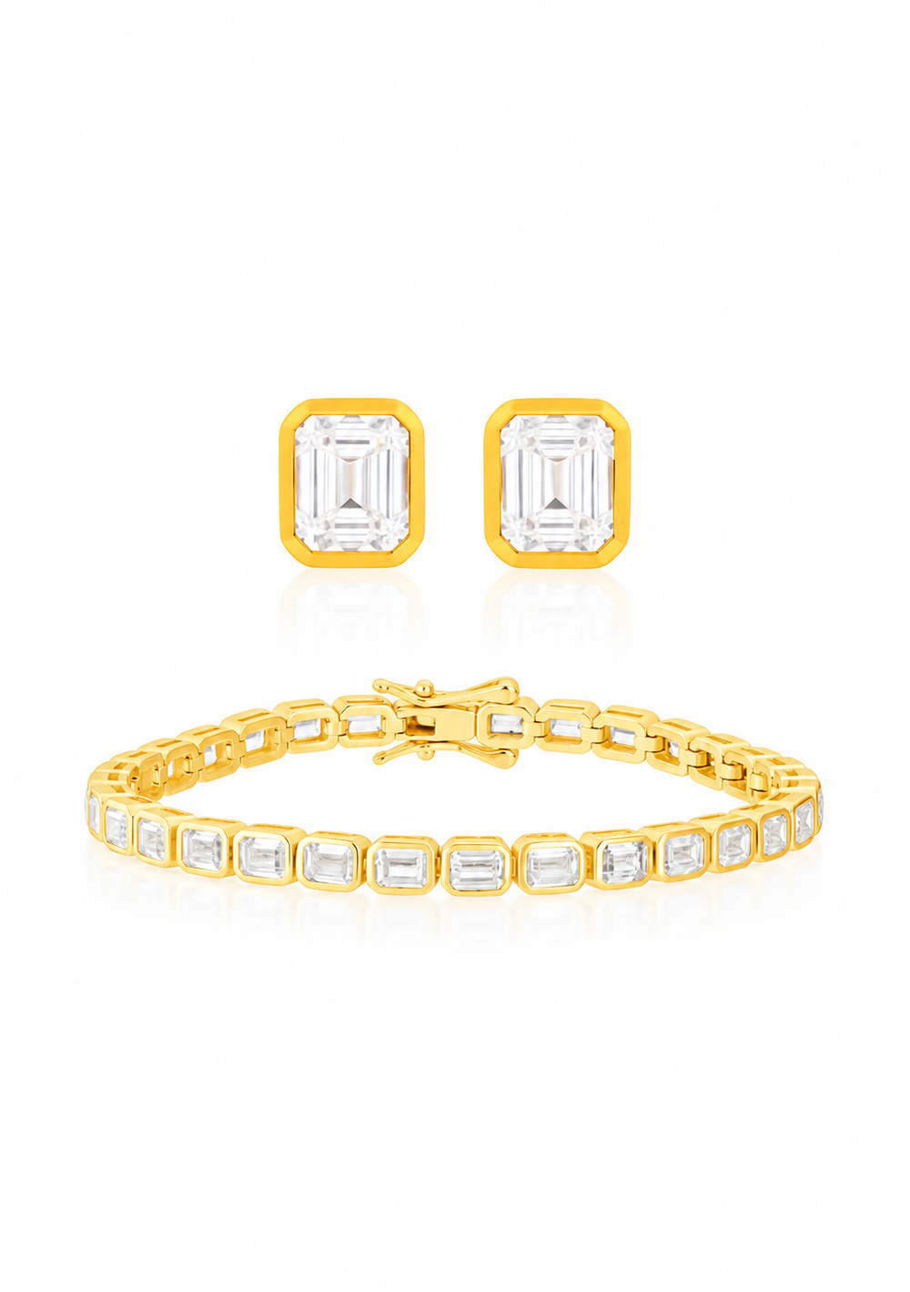 ANDREA EARRINGS & ALMA BRACELET SET GOLD