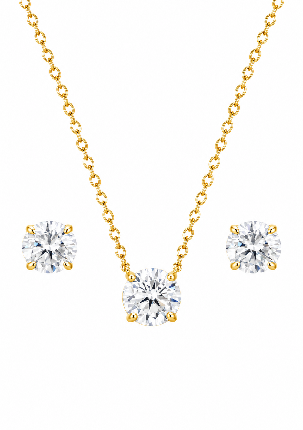 JACINTA EARRINGS & LILY NECKLACE SET GOLD
