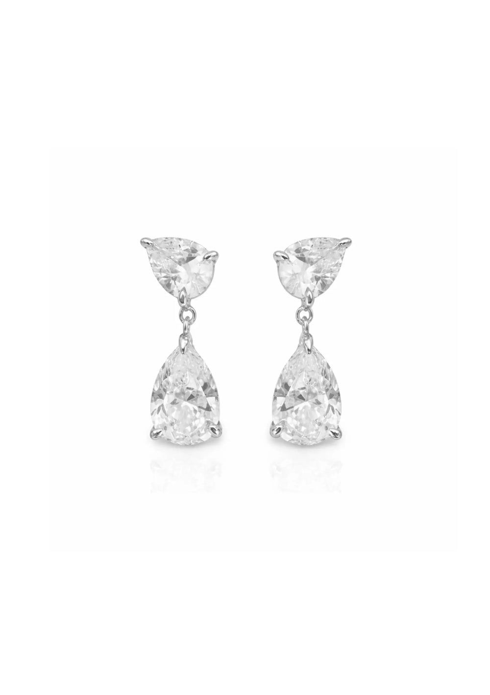 Aura silver bridal earrings designed for brides seeking elegant and contemporary wedding jewellery