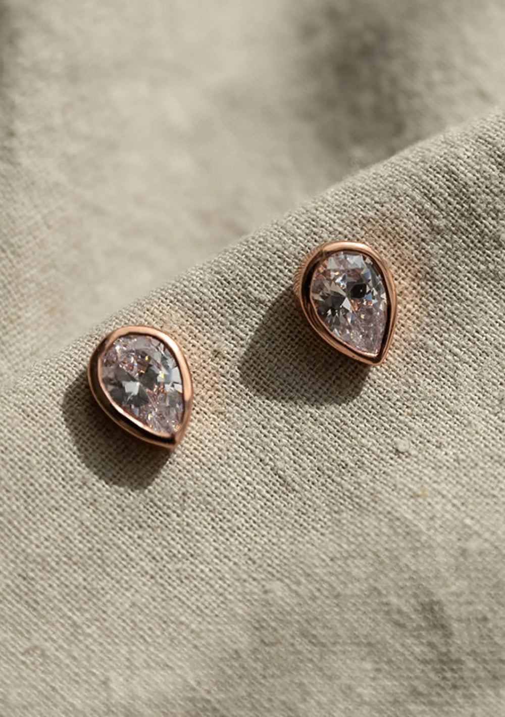 Elise rose gold bridal earrings