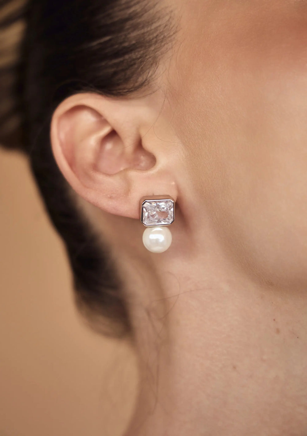 Elegant crystal bridal earrings designed for timeless wedding day styling