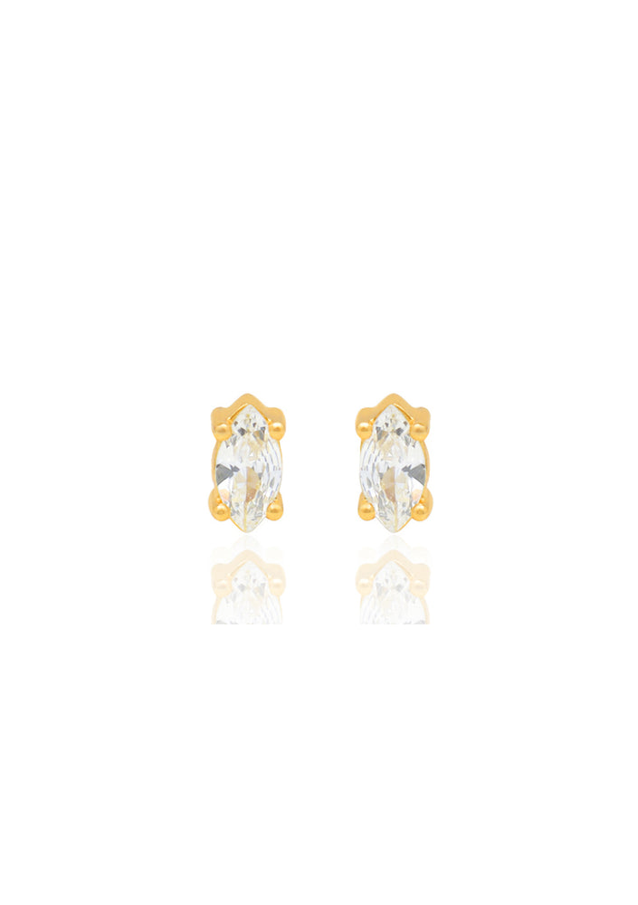 Elegant 18ct Gold Eve Cubic Zirconia Earrings | Jewellery