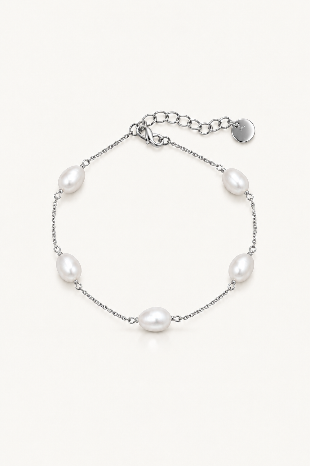 stunning oval freshwater pearl bridal bracelet