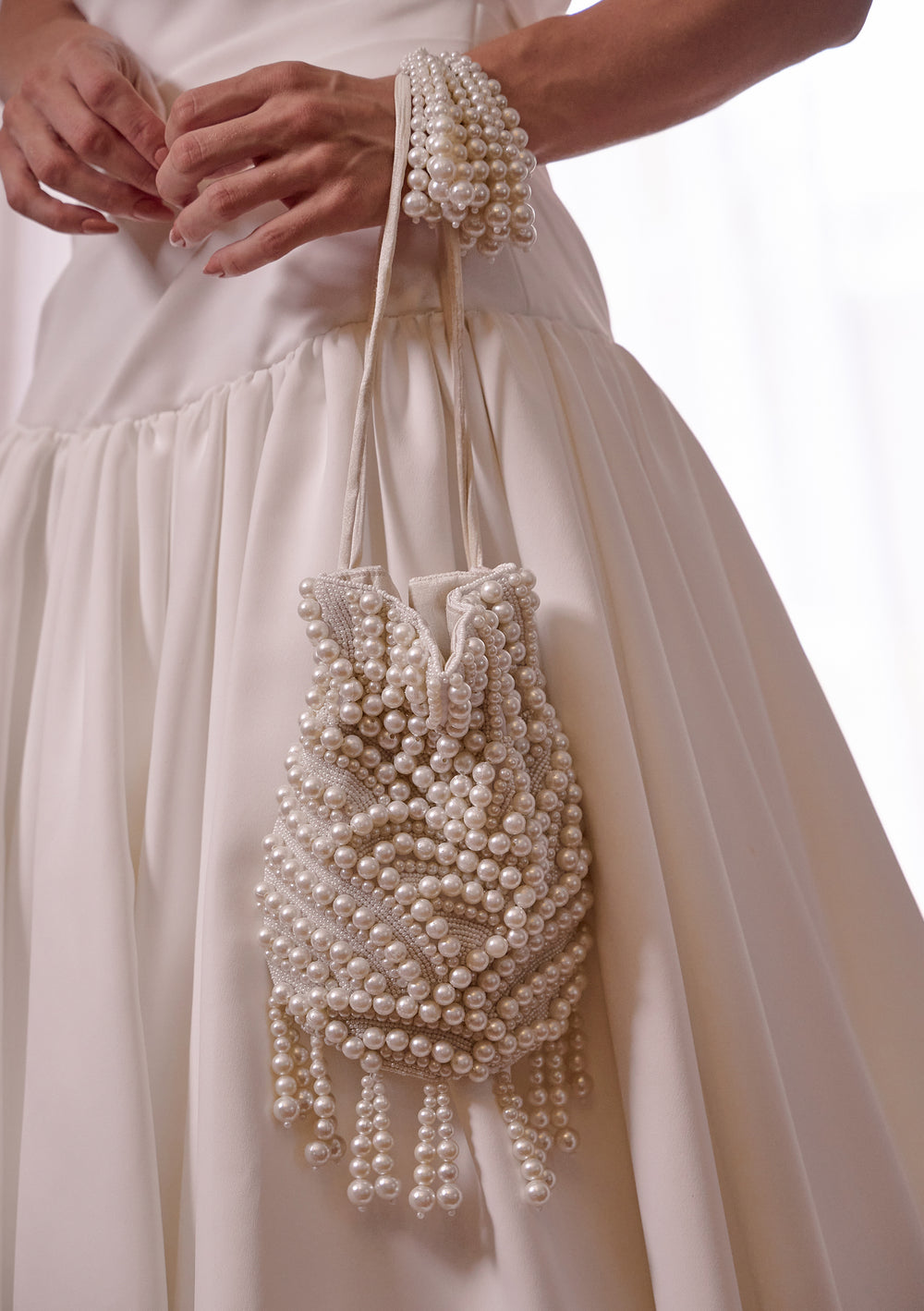 Modern pearl bridal bag australia