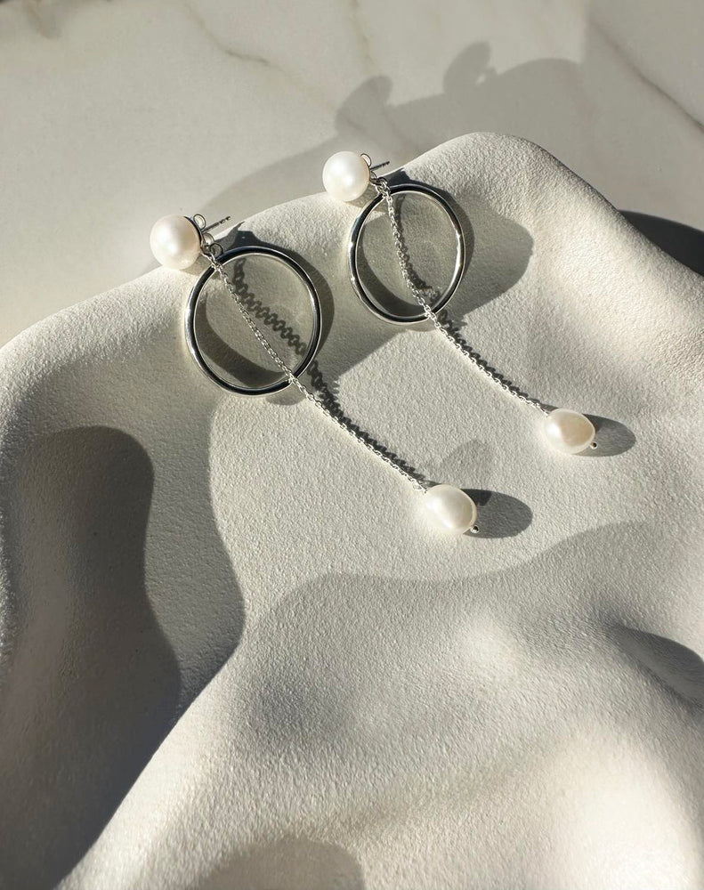 
                  
                    Load image into Gallery viewer, GEMMA Silver Earrings - Wedding Jewellery Australia
                  
                