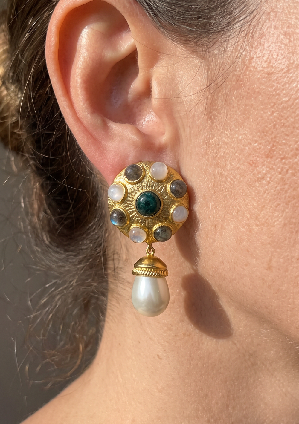 Sample Item 21 gold gemstone earrings