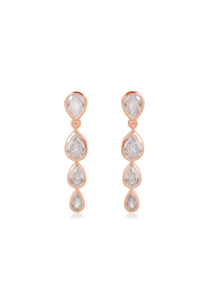 rose gold bridal earrings