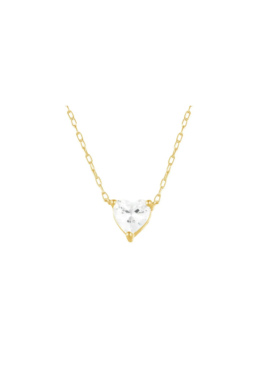 LUNA LOVE HEART CRYSTAL NECKLACE 18K GOLD Lolaknightofficial