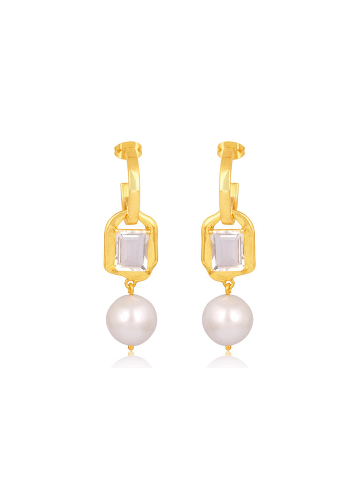
                  
                    Load image into Gallery viewer, IMOGEN: Elegant Gold Hoop Earrings Bridal | Australia
                  
                