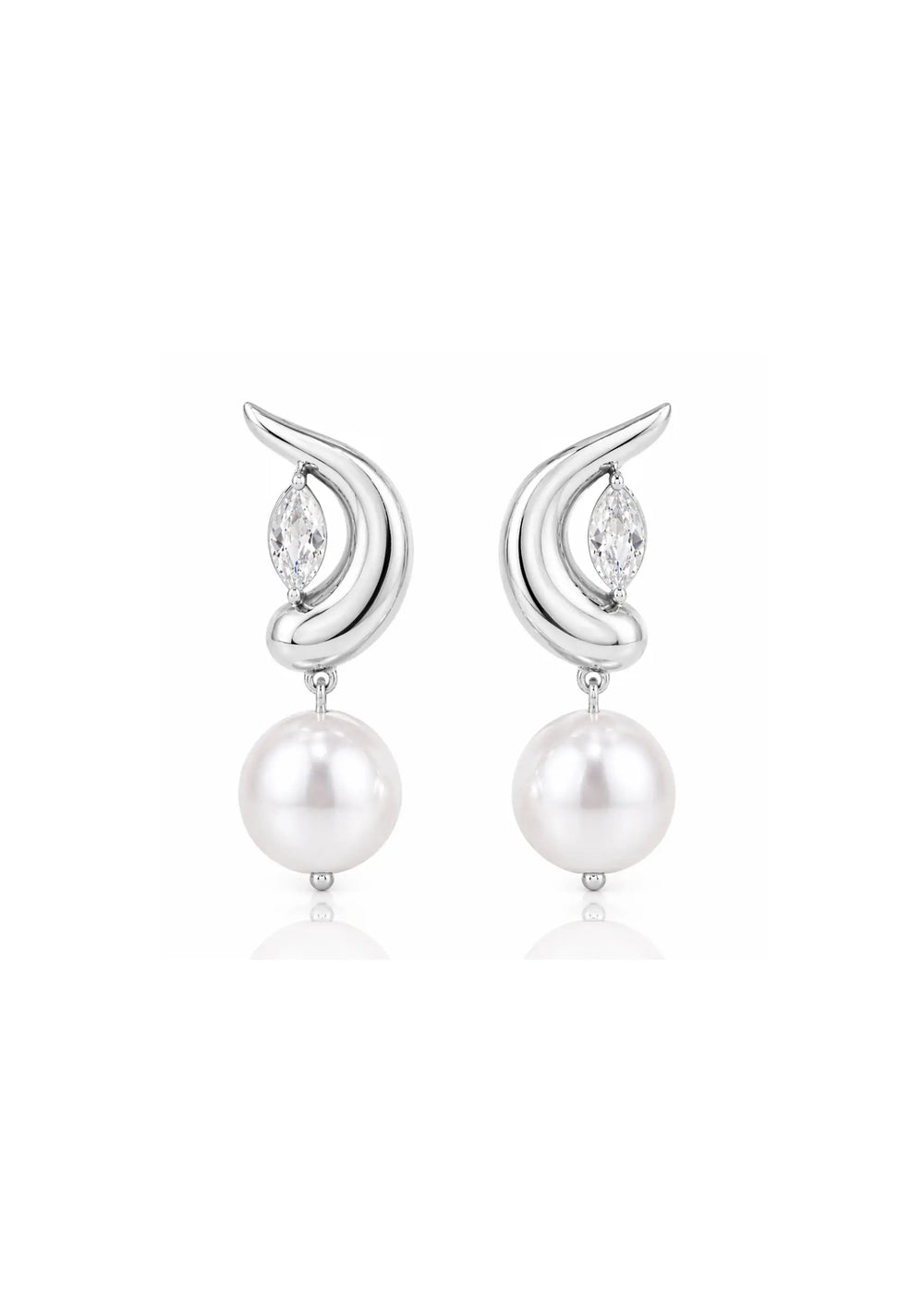 ISLA CRYSTAL WEDDING EARRINGS SILVER Lolaknightofficial