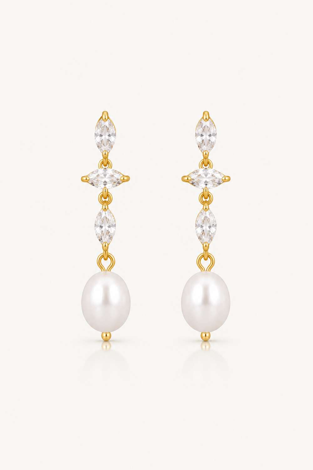 delicate crystal and freshwater pearl bridal earrings for the modern bride to be