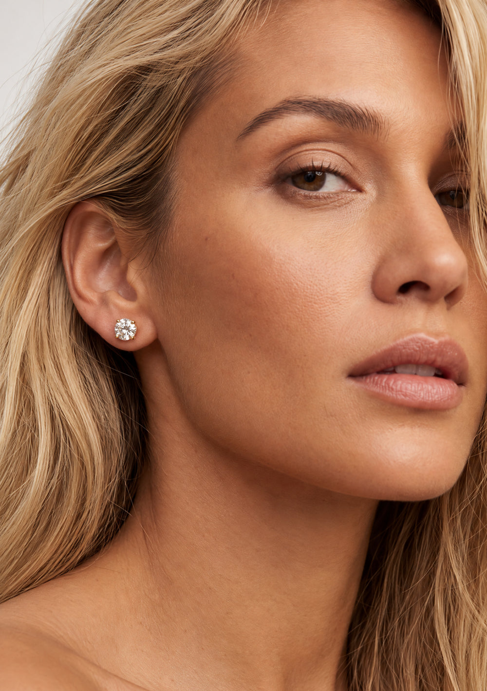 JACINTA CRYSTAL STUD EARRINGS 18K GOLD