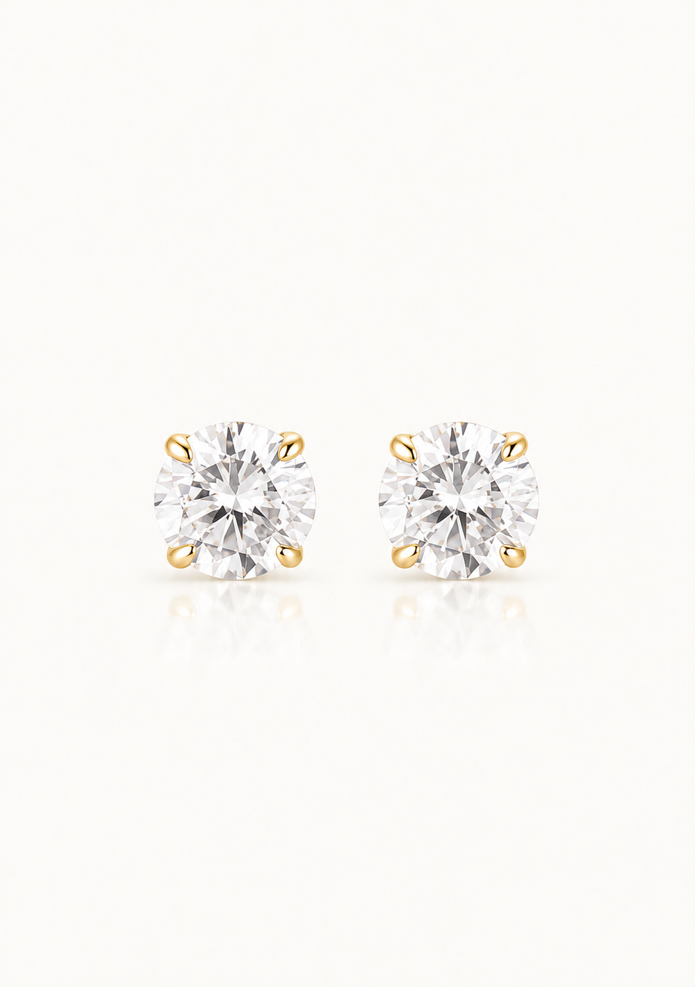 Elegant crystal bridal stud earrings in gold plating 