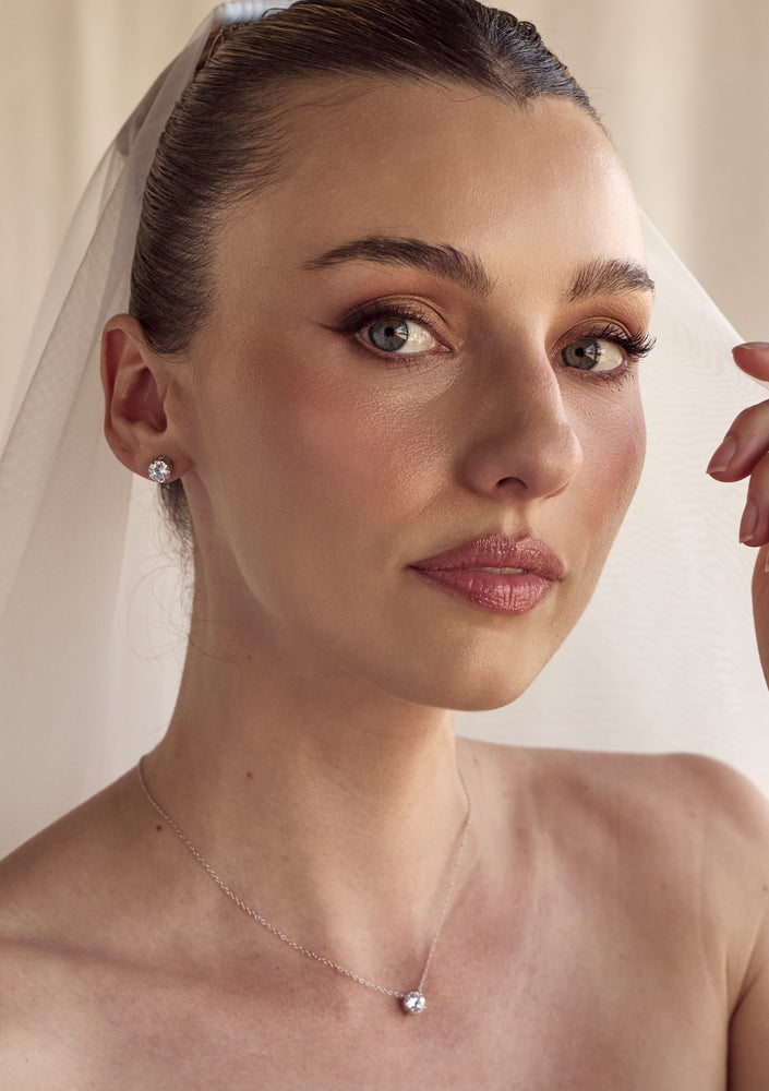 
                  
                    Load image into Gallery viewer, JACINTA CRYSTAL STUD EARRINGS SILVER
                  
                